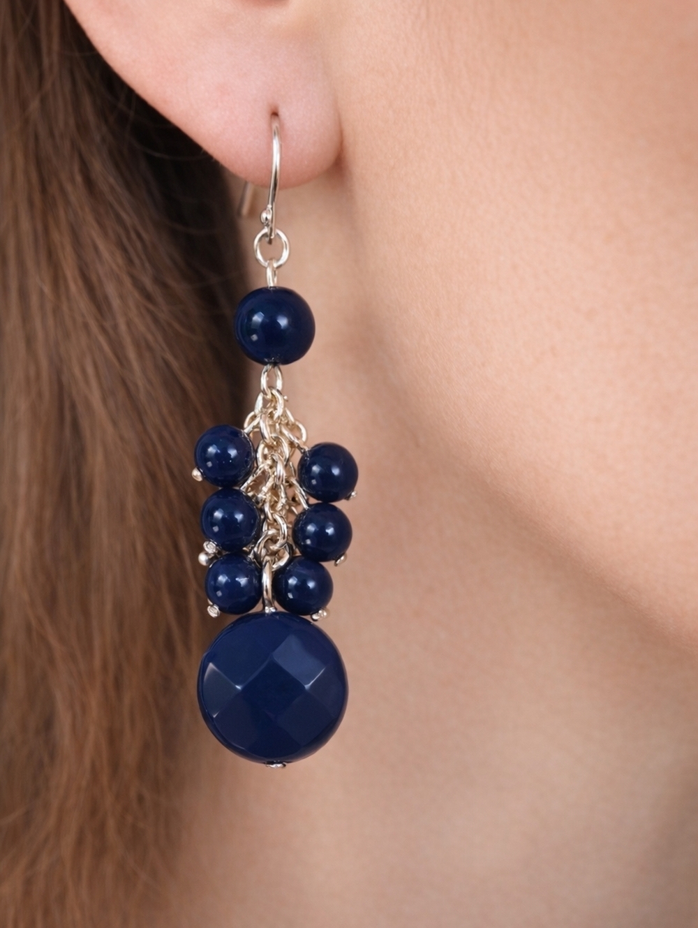 Croft & Barrow Blue Beaded Cluster Drop Dangle Earrings Women's Fashion Jewelry
